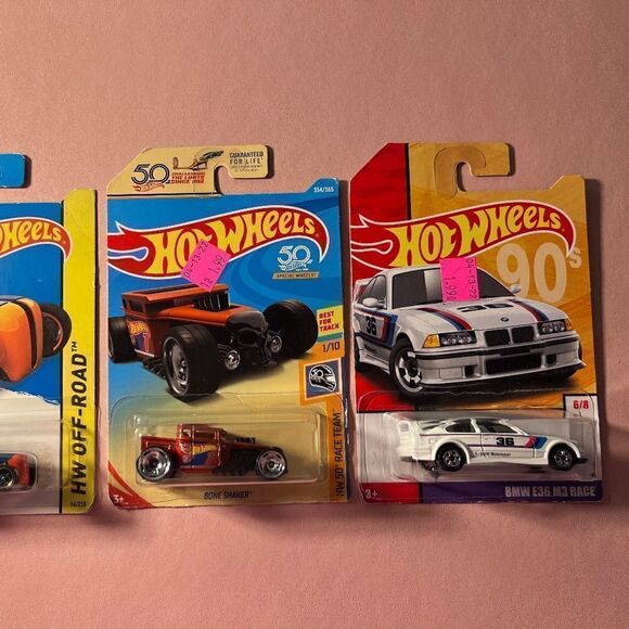 3 NEW Hot Wheels Sealed BMW E36 M3 Race Bone Shaker RIP ROD - Picture 1 of 17